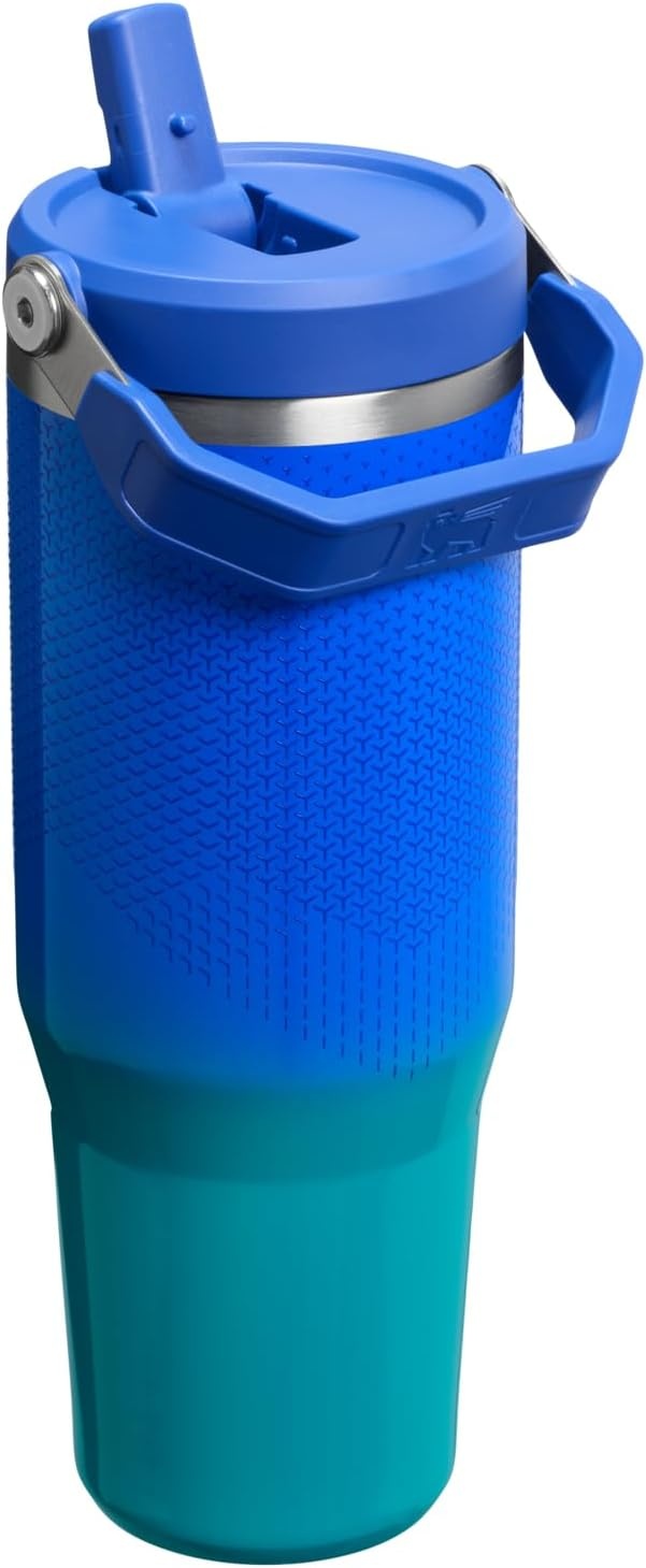 image:imageSTANLEY IceFlow 20 Flip Straw Tumbler 30 oz Pacific Hypergrip Easy Carry Handle Twist On Lid and Flip Up Straw Leak Resistant Water Bottle Insulated Stainless Steel BPAFreePacific Hypergrip