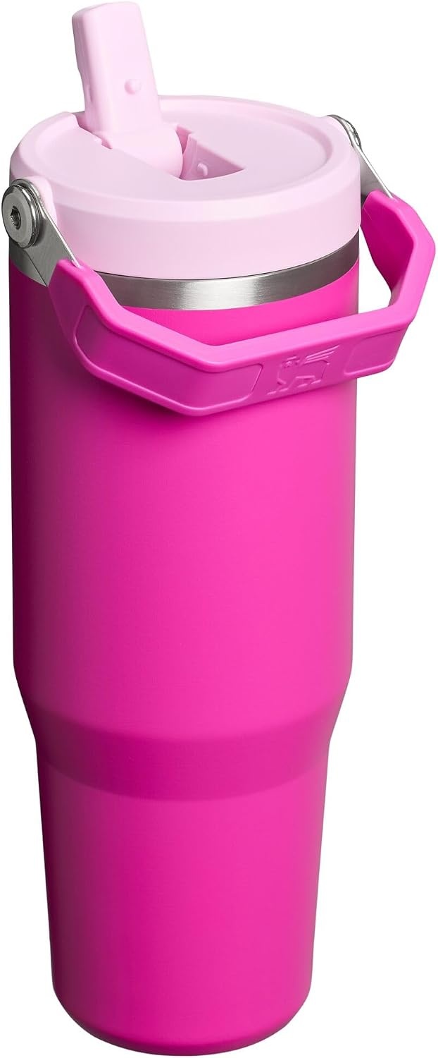 image:imageSTANLEY IceFlow 20 Flip Straw Tumbler 30 oz Pacific Hypergrip Easy Carry Handle Twist On Lid and Flip Up Straw Leak Resistant Water Bottle Insulated Stainless Steel BPAFreeViolet Blossom