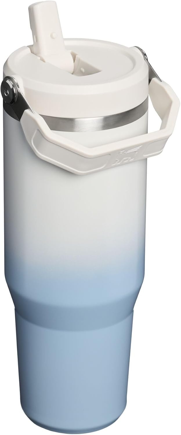 image:imageSTANLEY IceFlow 20 Flip Straw Tumbler 30 oz Pacific Hypergrip Easy Carry Handle Twist On Lid and Flip Up Straw Leak Resistant Water Bottle Insulated Stainless Steel BPAFreeBlue Dream Gradient