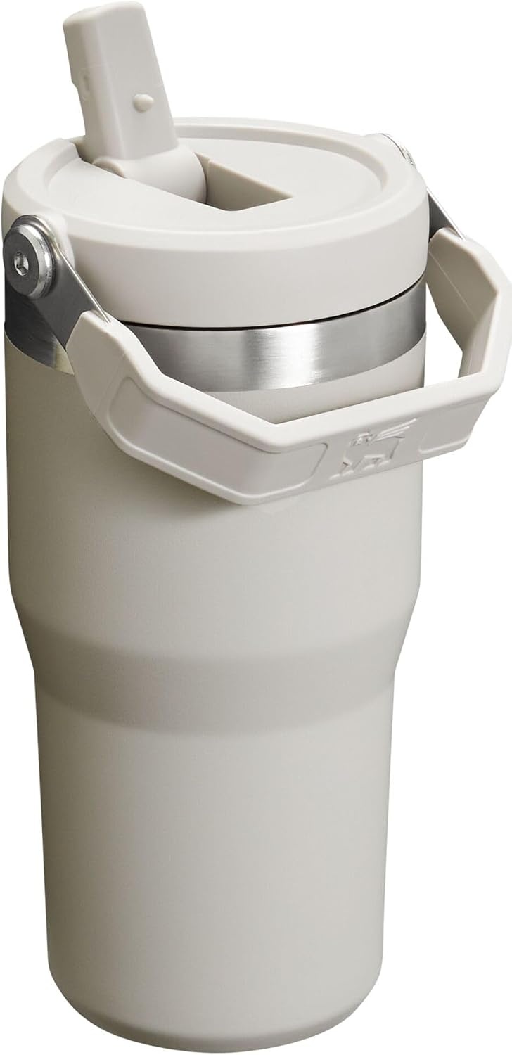 image:imageSTANLEY IceFlow 20 Flip Straw Tumbler 30 oz Pacific Hypergrip Easy Carry Handle Twist On Lid and Flip Up Straw Leak Resistant Water Bottle Insulated Stainless Steel BPAFreeAsh