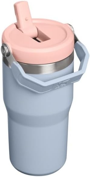 image:imageSTANLEY IceFlow 20 Flip Straw Tumbler 30 oz Pacific Hypergrip Easy Carry Handle Twist On Lid and Flip Up Straw Leak Resistant Water Bottle Insulated Stainless Steel BPAFreeBlue Dream