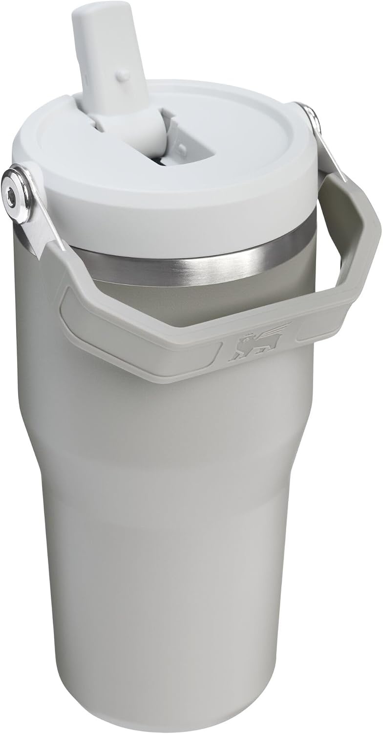 image:imageSTANLEY IceFlow 20 Flip Straw Tumbler 30 oz Pacific Hypergrip Easy Carry Handle Twist On Lid and Flip Up Straw Leak Resistant Water Bottle Insulated Stainless Steel BPAFreeAsh 20