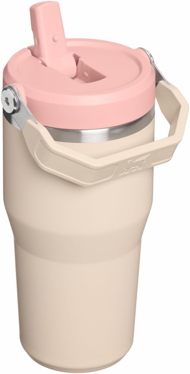 image:imageSTANLEY IceFlow 20 Flip Straw Tumbler 30 oz Pacific Hypergrip Easy Carry Handle Twist On Lid and Flip Up Straw Leak Resistant Water Bottle Insulated Stainless Steel BPAFreeChampagne