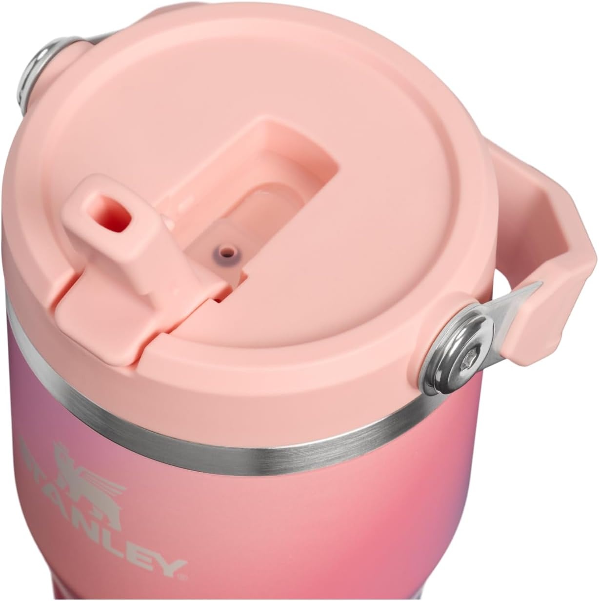 image:imageSTANLEY IceFlow 20 Flip Straw Tumbler 30 oz Pacific Hypergrip Easy Carry Handle Twist On Lid and Flip Up Straw Leak Resistant Water Bottle Insulated Stainless Steel BPAFreeSunset Spiral