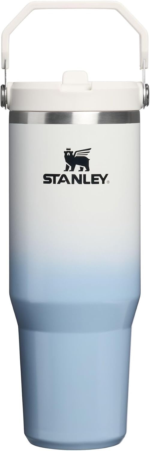 image:imageSTANLEY IceFlow 20 Flip Straw Tumbler 30 oz Pacific Hypergrip Easy Carry Handle Twist On Lid and Flip Up Straw Leak Resistant Water Bottle Insulated Stainless Steel BPAFreeBlue Dream Gradient