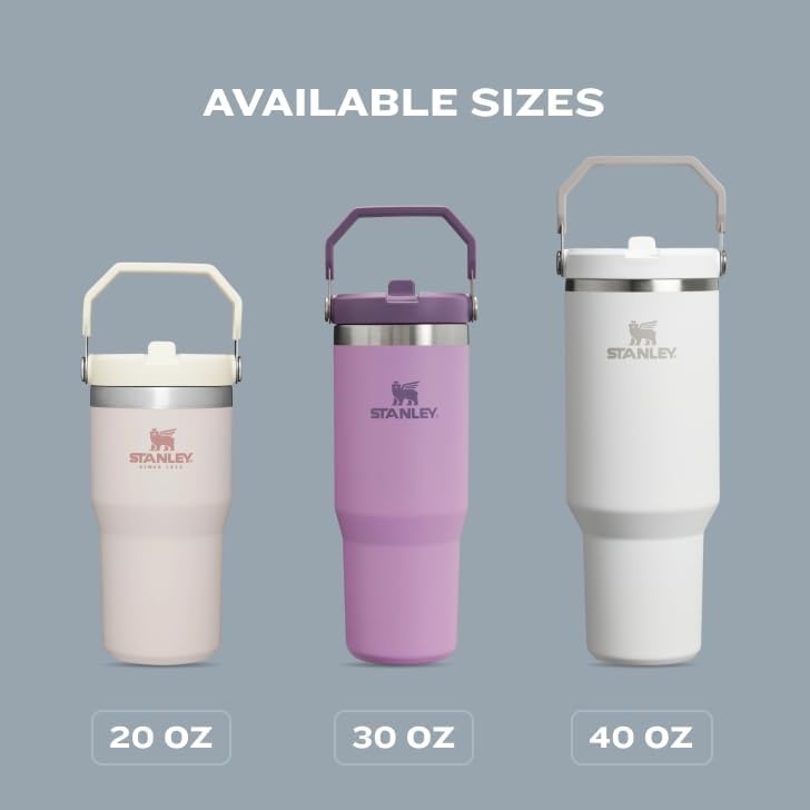 image:imageSTANLEY IceFlow 20 Flip Straw Tumbler 30 oz Pacific Hypergrip Easy Carry Handle Twist On Lid and Flip Up Straw Leak Resistant Water Bottle Insulated Stainless Steel BPAFreeCharcoal