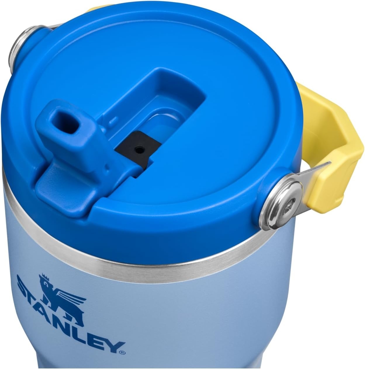 image:imageSTANLEY IceFlow 20 Flip Straw Tumbler 30 oz Pacific Hypergrip Easy Carry Handle Twist On Lid and Flip Up Straw Leak Resistant Water Bottle Insulated Stainless Steel BPAFreeCornflower Admiral Blue