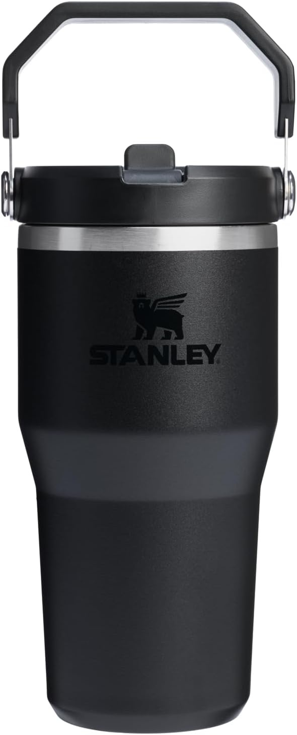 image:imageSTANLEY IceFlow 20 Flip Straw Tumbler 30 oz Pacific Hypergrip Easy Carry Handle Twist On Lid and Flip Up Straw Leak Resistant Water Bottle Insulated Stainless Steel BPAFreeBlack 20