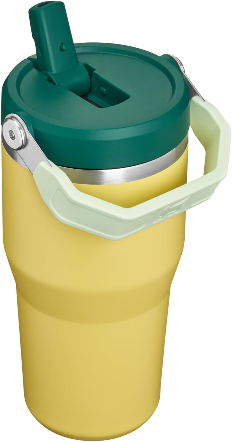 image:imageSTANLEY IceFlow 20 Flip Straw Tumbler 30 oz Pacific Hypergrip Easy Carry Handle Twist On Lid and Flip Up Straw Leak Resistant Water Bottle Insulated Stainless Steel BPAFreeDaffodil Emerald