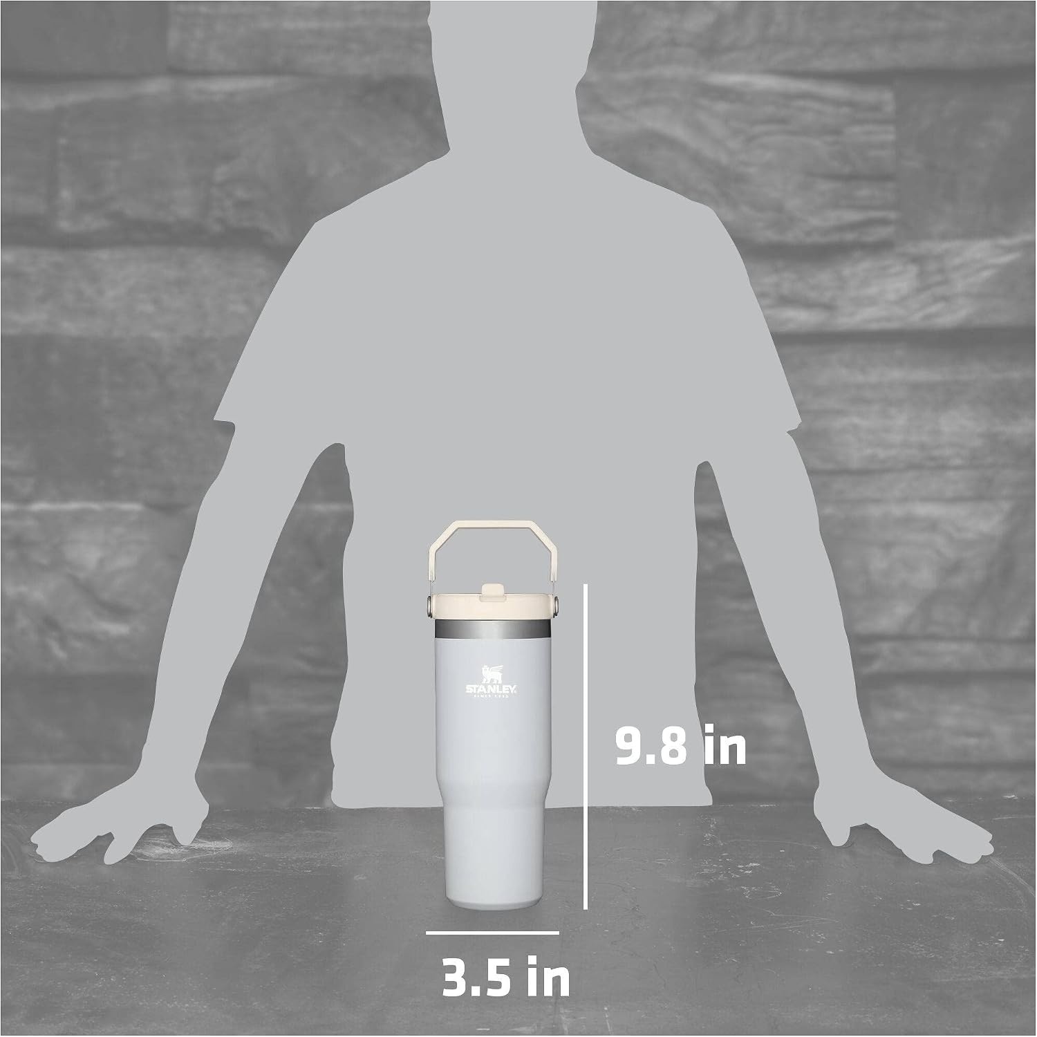 image:imageSTANLEY IceFlow 20 Flip Straw Tumbler 30 oz Pacific Hypergrip Easy Carry Handle Twist On Lid and Flip Up Straw Leak Resistant Water Bottle Insulated Stainless Steel BPAFreeCloud