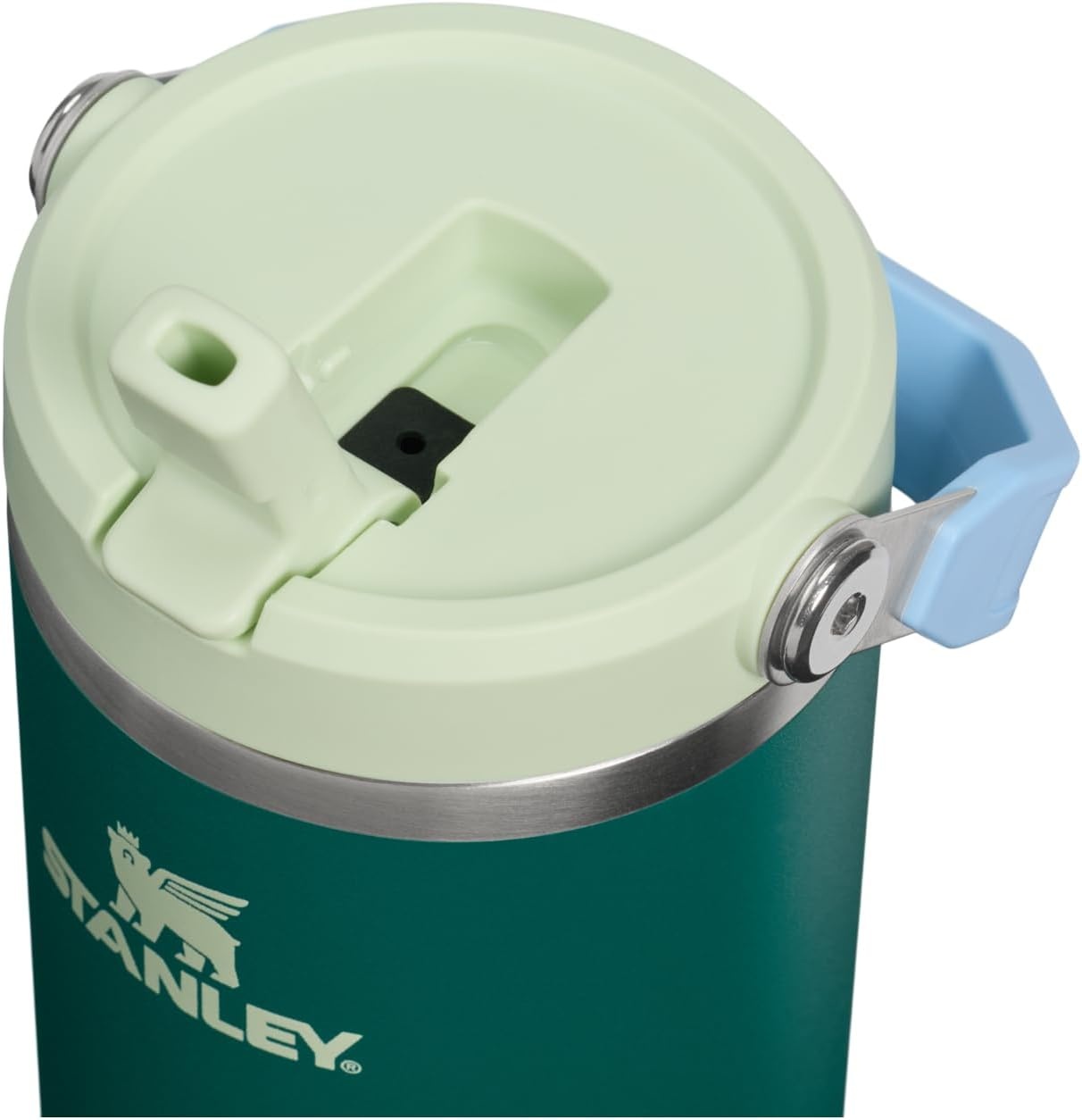 image:imageSTANLEY IceFlow 20 Flip Straw Tumbler 30 oz Pacific Hypergrip Easy Carry Handle Twist On Lid and Flip Up Straw Leak Resistant Water Bottle Insulated Stainless Steel BPAFreeEmerald Honeydew