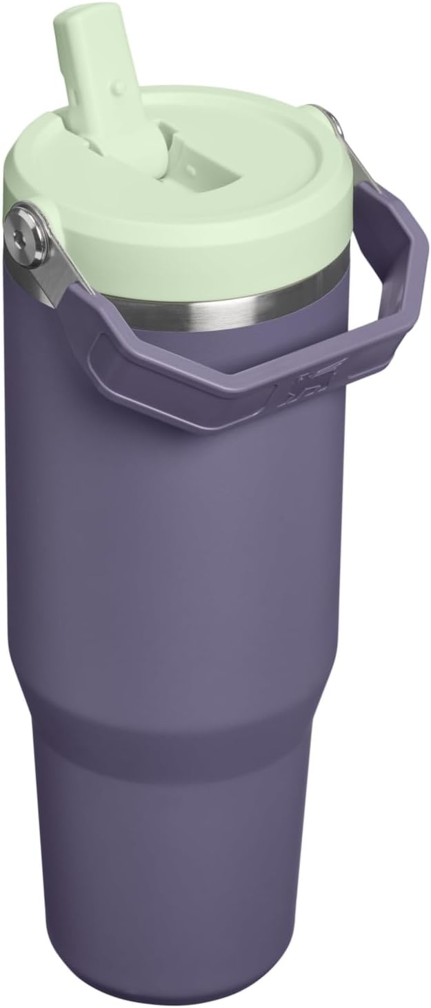 image:imageSTANLEY IceFlow 20 Flip Straw Tumbler 30 oz Pacific Hypergrip Easy Carry Handle Twist On Lid and Flip Up Straw Leak Resistant Water Bottle Insulated Stainless Steel BPAFreePurple Umbra