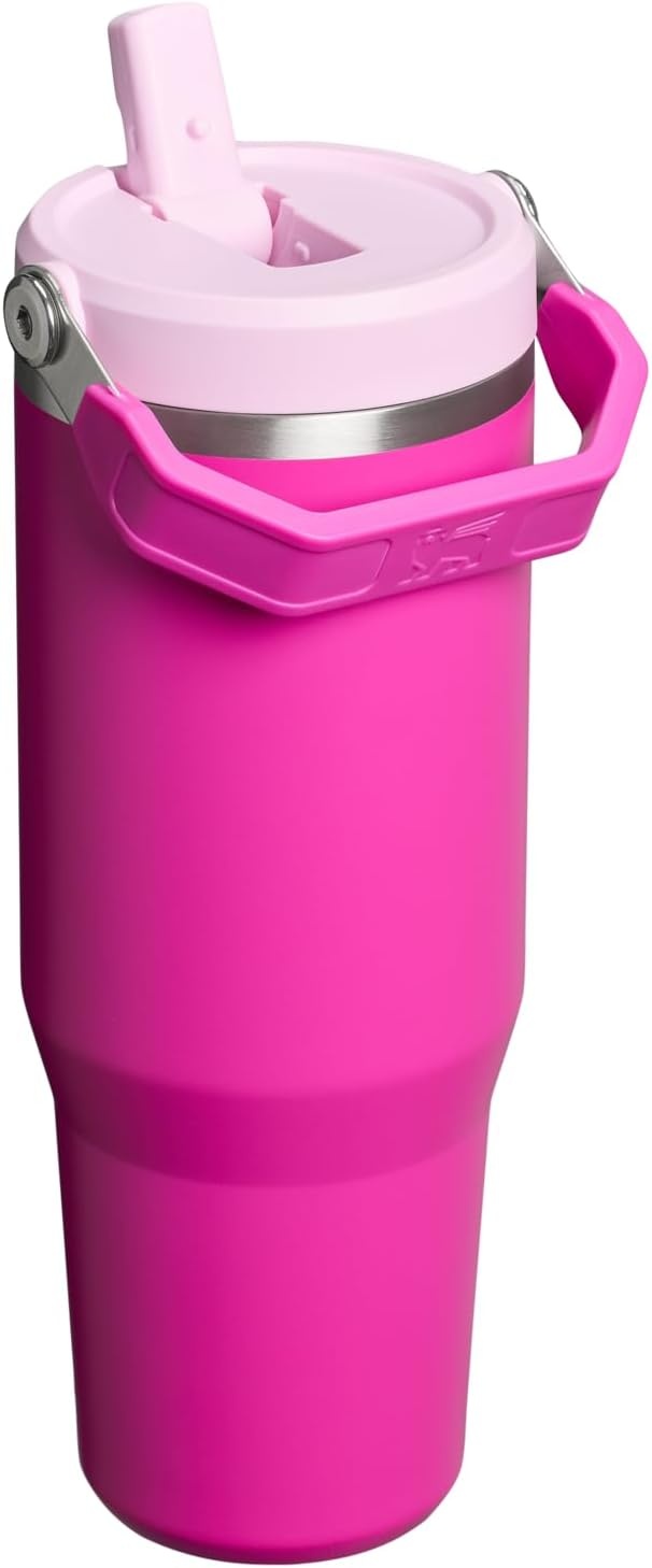 image:imageSTANLEY IceFlow 20 Flip Straw Tumbler 30 oz Pacific Hypergrip Easy Carry Handle Twist On Lid and Flip Up Straw Leak Resistant Water Bottle Insulated Stainless Steel BPAFreeViolet Blossom