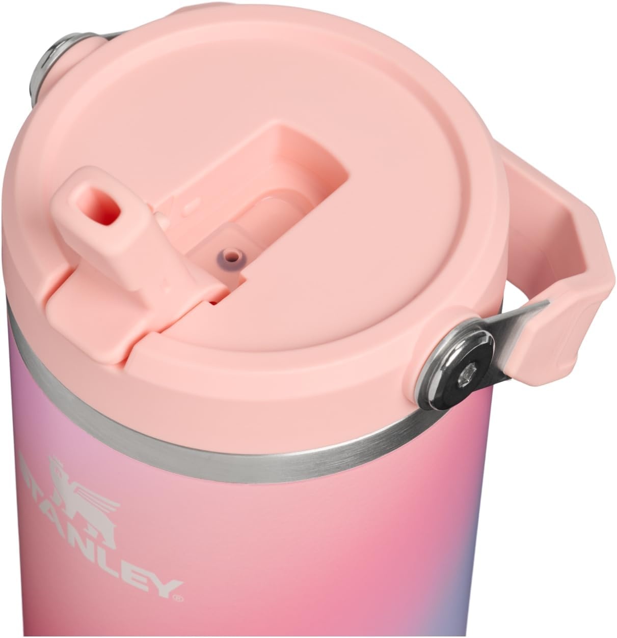 image:imageSTANLEY IceFlow 20 Flip Straw Tumbler 30 oz Pacific Hypergrip Easy Carry Handle Twist On Lid and Flip Up Straw Leak Resistant Water Bottle Insulated Stainless Steel BPAFreeSunset Spiral