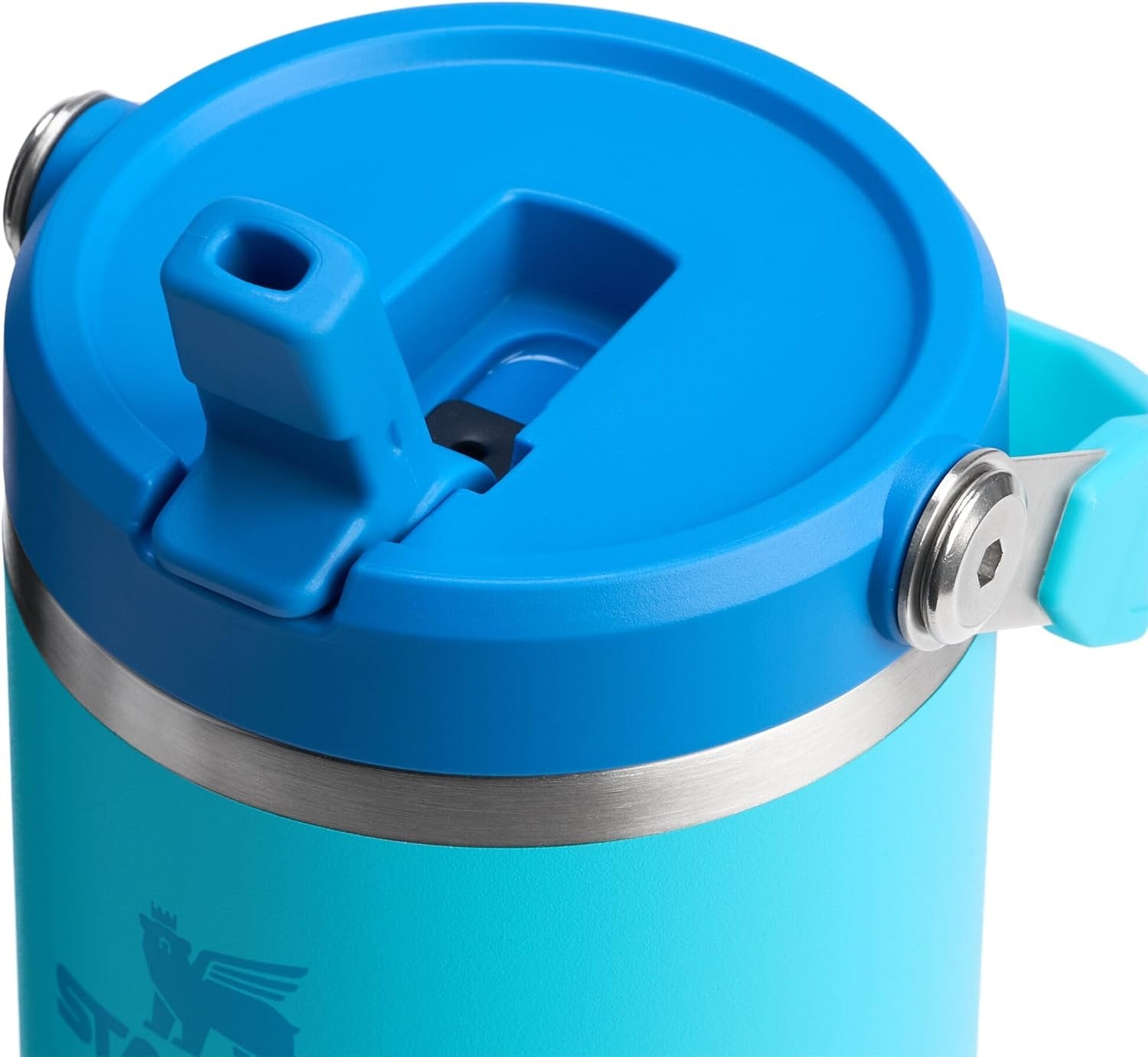 image:imageSTANLEY IceFlow 20 Flip Straw Tumbler 30 oz Pacific Hypergrip Easy Carry Handle Twist On Lid and Flip Up Straw Leak Resistant Water Bottle Insulated Stainless Steel BPAFreeSplash