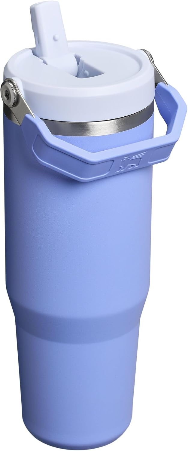 image:imageSTANLEY IceFlow 20 Flip Straw Tumbler 30 oz Pacific Hypergrip Easy Carry Handle Twist On Lid and Flip Up Straw Leak Resistant Water Bottle Insulated Stainless Steel BPAFreeHydrangea
