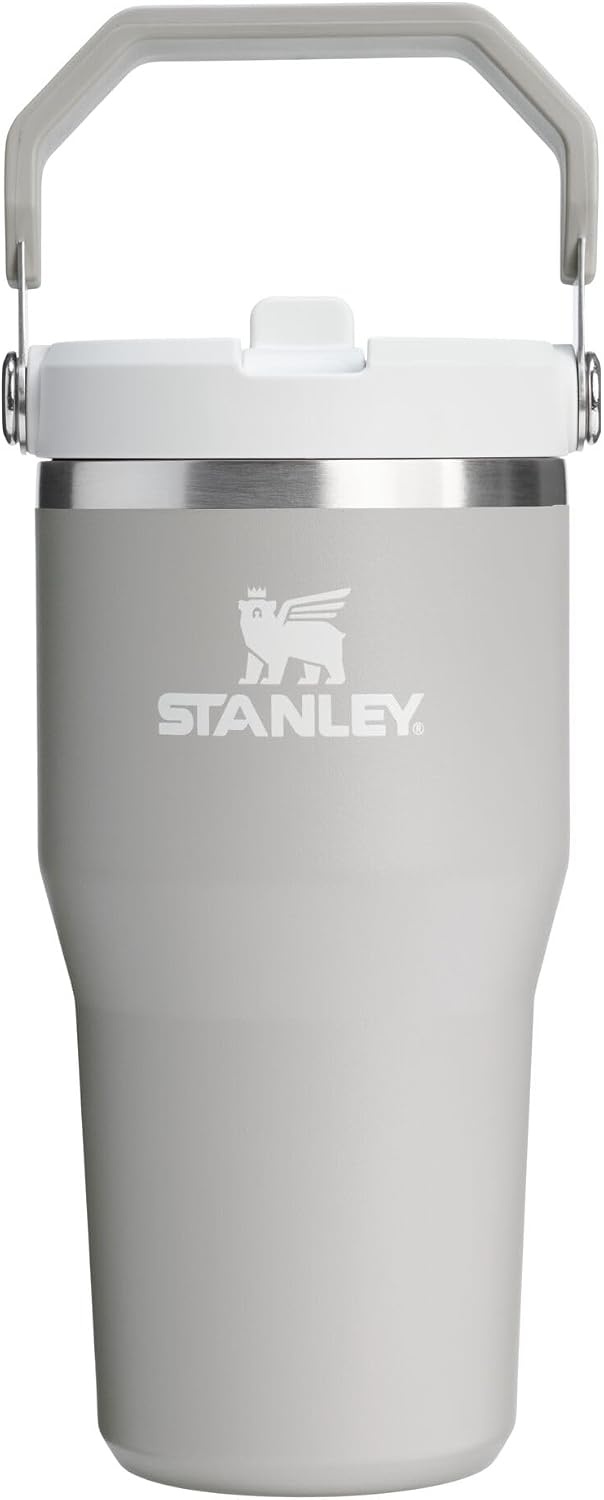 image:imageSTANLEY IceFlow 20 Flip Straw Tumbler 30 oz Pacific Hypergrip Easy Carry Handle Twist On Lid and Flip Up Straw Leak Resistant Water Bottle Insulated Stainless Steel BPAFreeAsh 20
