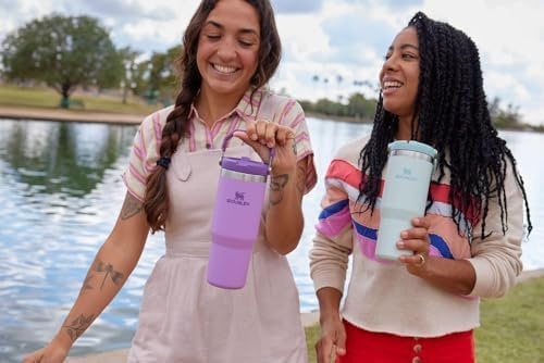 image:imageSTANLEY IceFlow 20 Flip Straw Tumbler 30 oz Pacific Hypergrip Easy Carry Handle Twist On Lid and Flip Up Straw Leak Resistant Water Bottle Insulated Stainless Steel BPAFreePlum