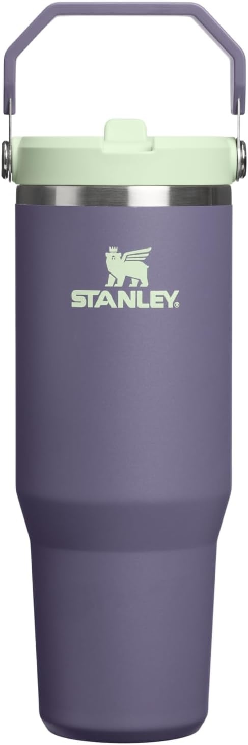 image:imageSTANLEY IceFlow 20 Flip Straw Tumbler 30 oz Pacific Hypergrip Easy Carry Handle Twist On Lid and Flip Up Straw Leak Resistant Water Bottle Insulated Stainless Steel BPAFreePurple Umbra