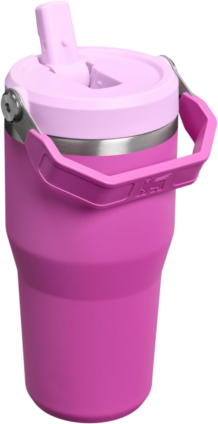 image:imageSTANLEY IceFlow 20 Flip Straw Tumbler 30 oz Pacific Hypergrip Easy Carry Handle Twist On Lid and Flip Up Straw Leak Resistant Water Bottle Insulated Stainless Steel BPAFreeDark Blossom
