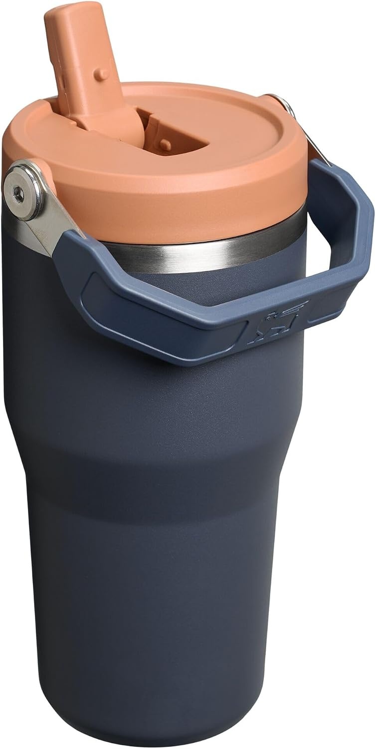 image:imageSTANLEY IceFlow 20 Flip Straw Tumbler 30 oz Pacific Hypergrip Easy Carry Handle Twist On Lid and Flip Up Straw Leak Resistant Water Bottle Insulated Stainless Steel BPAFreeTwilight