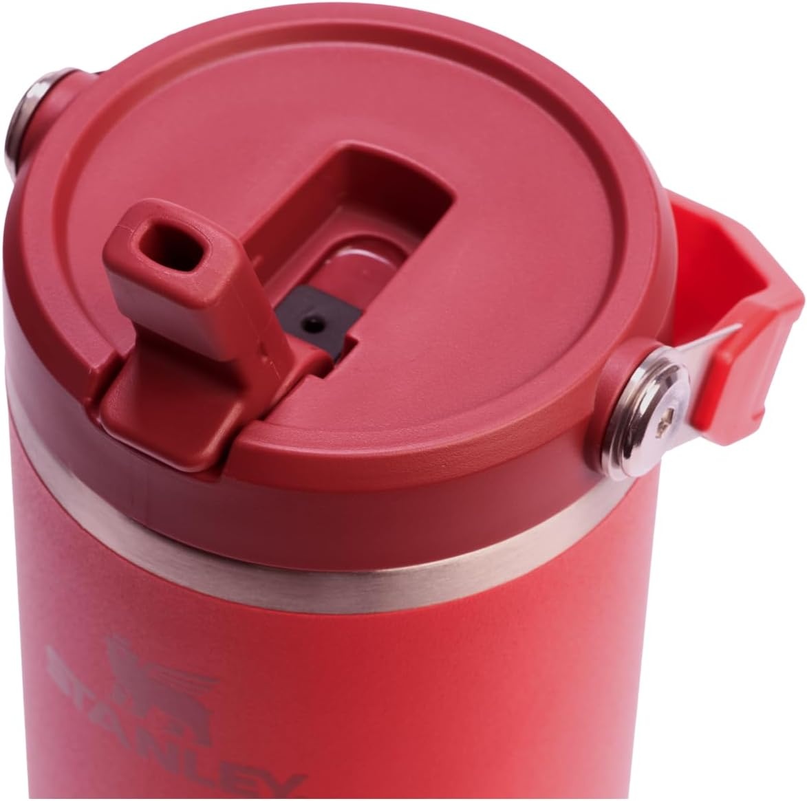 image:imageSTANLEY IceFlow 20 Flip Straw Tumbler 30 oz Pacific Hypergrip Easy Carry Handle Twist On Lid and Flip Up Straw Leak Resistant Water Bottle Insulated Stainless Steel BPAFreeChili Red