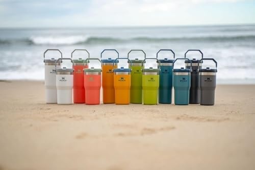 image:imageSTANLEY IceFlow 20 Flip Straw Tumbler 30 oz Pacific Hypergrip Easy Carry Handle Twist On Lid and Flip Up Straw Leak Resistant Water Bottle Insulated Stainless Steel BPAFreeCharcoal