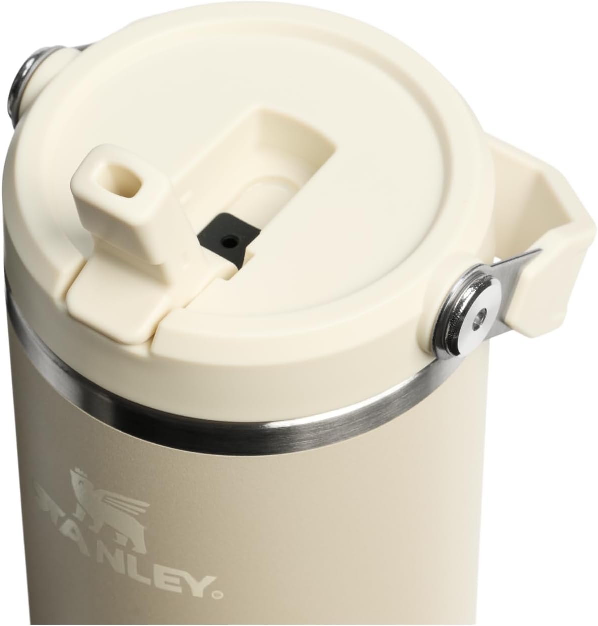 image:imageSTANLEY IceFlow 20 Flip Straw Tumbler 30 oz Pacific Hypergrip Easy Carry Handle Twist On Lid and Flip Up Straw Leak Resistant Water Bottle Insulated Stainless Steel BPAFreeToasted Almond
