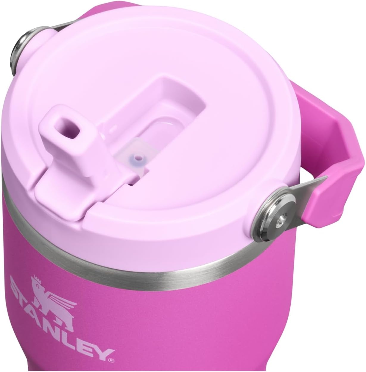 image:imageSTANLEY IceFlow 20 Flip Straw Tumbler 30 oz Pacific Hypergrip Easy Carry Handle Twist On Lid and Flip Up Straw Leak Resistant Water Bottle Insulated Stainless Steel BPAFreeDark Blossom