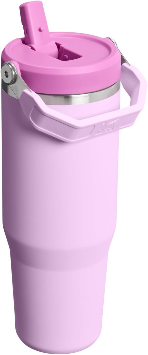image:imageSTANLEY IceFlow 20 Flip Straw Tumbler 30 oz Pacific Hypergrip Easy Carry Handle Twist On Lid and Flip Up Straw Leak Resistant Water Bottle Insulated Stainless Steel BPAFreeSoft Orchid