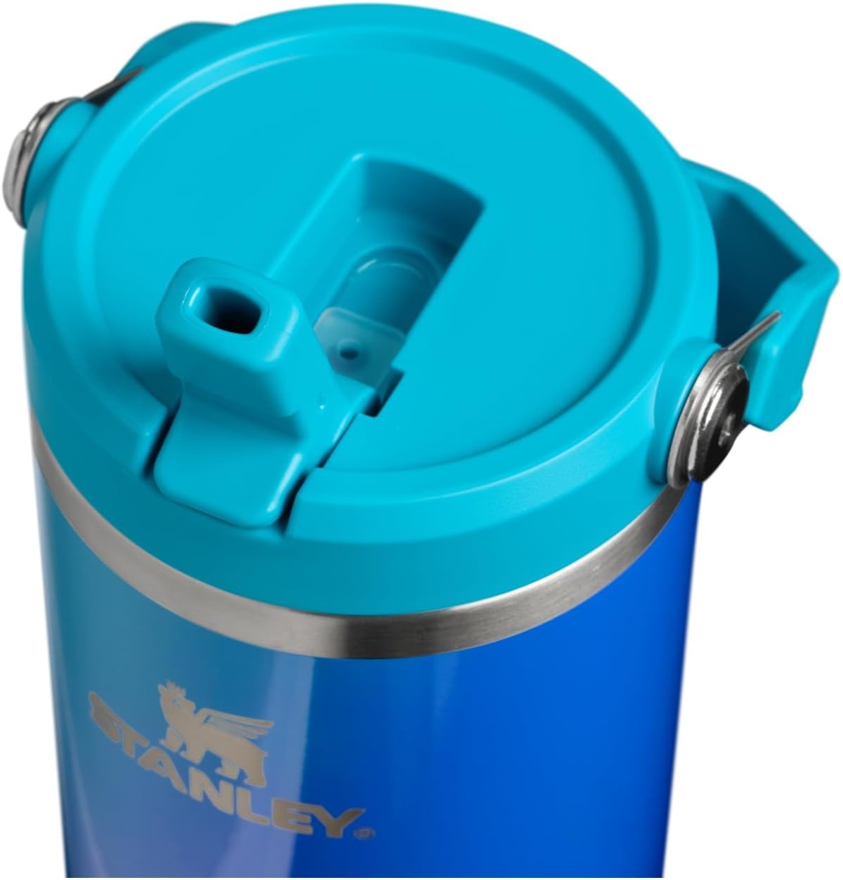 image:imageSTANLEY IceFlow 20 Flip Straw Tumbler 30 oz Pacific Hypergrip Easy Carry Handle Twist On Lid and Flip Up Straw Leak Resistant Water Bottle Insulated Stainless Steel BPAFreeSea Glass Aura