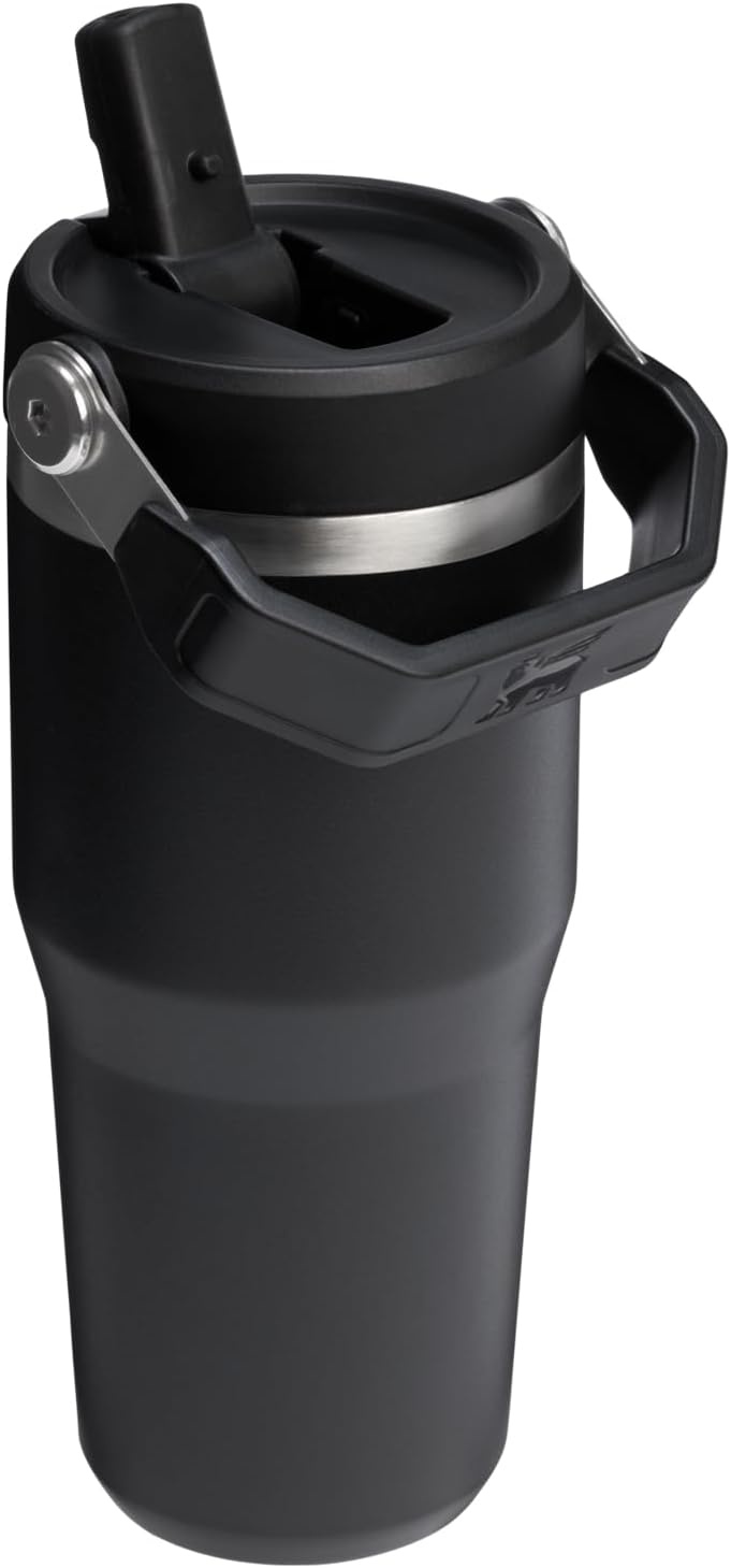 image:imageSTANLEY IceFlow 20 Flip Straw Tumbler 30 oz Pacific Hypergrip Easy Carry Handle Twist On Lid and Flip Up Straw Leak Resistant Water Bottle Insulated Stainless Steel BPAFreeBlack 20