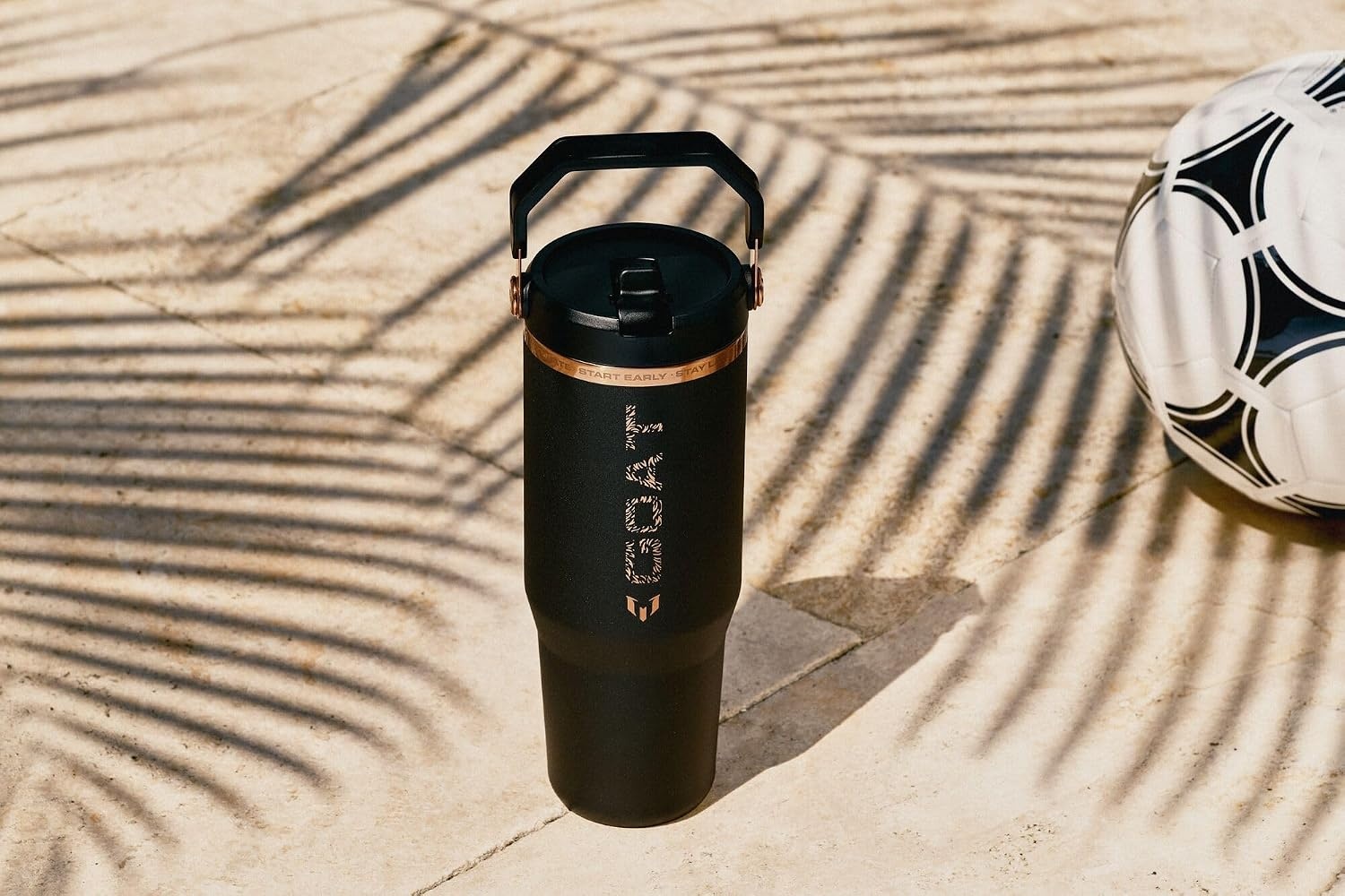 image:imageSTANLEY IceFlow 20 Flip Straw Tumbler 30 oz Pacific Hypergrip Easy Carry Handle Twist On Lid and Flip Up Straw Leak Resistant Water Bottle Insulated Stainless Steel BPAFreeMessi Goat Black