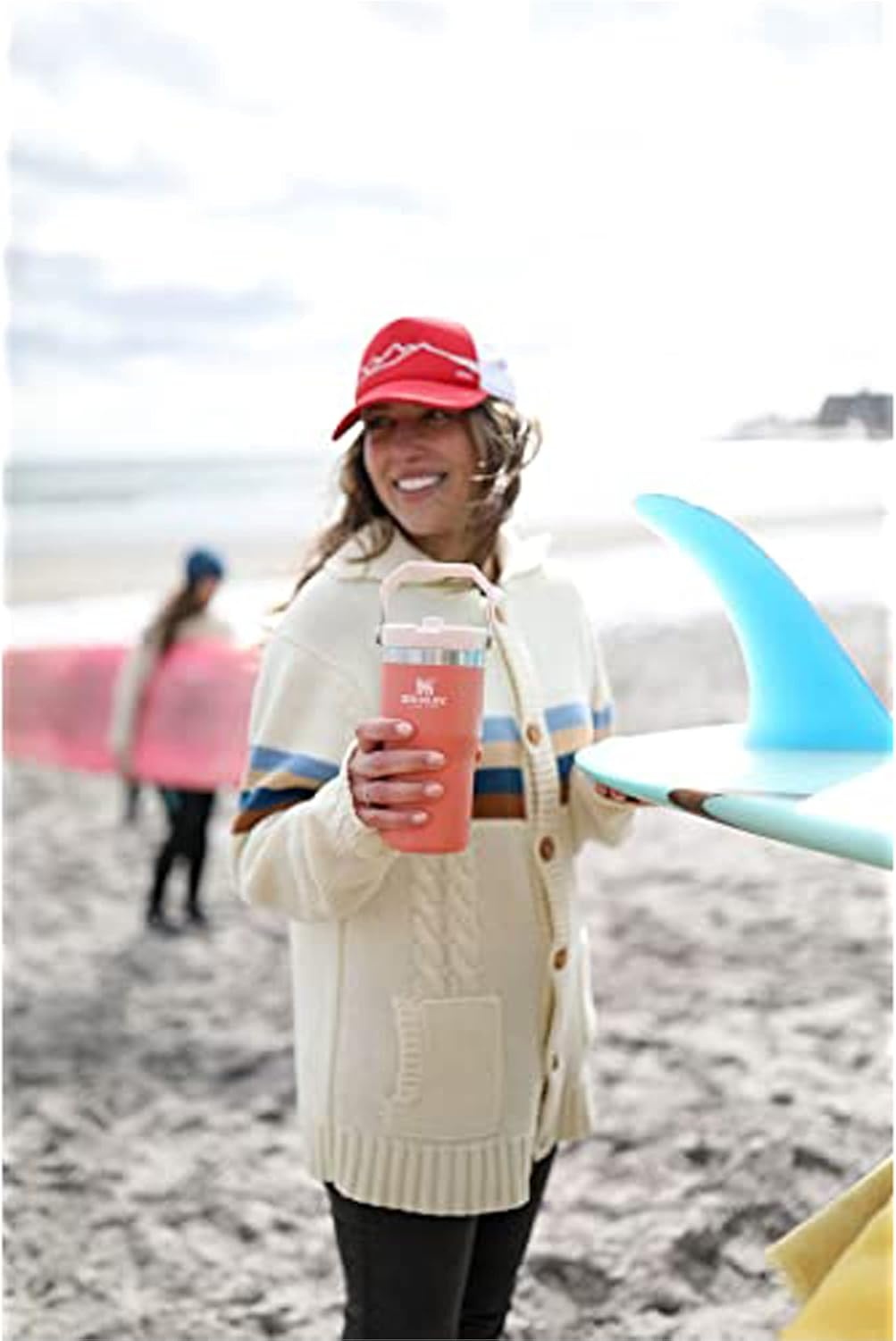 image:imageSTANLEY IceFlow 20 Flip Straw Tumbler 30 oz Pacific Hypergrip Easy Carry Handle Twist On Lid and Flip Up Straw Leak Resistant Water Bottle Insulated Stainless Steel BPAFreeGrapefruit
