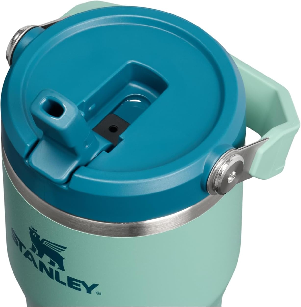 image:imageSTANLEY IceFlow 20 Flip Straw Tumbler 30 oz Pacific Hypergrip Easy Carry Handle Twist On Lid and Flip Up Straw Leak Resistant Water Bottle Insulated Stainless Steel BPAFreeVerde primavera