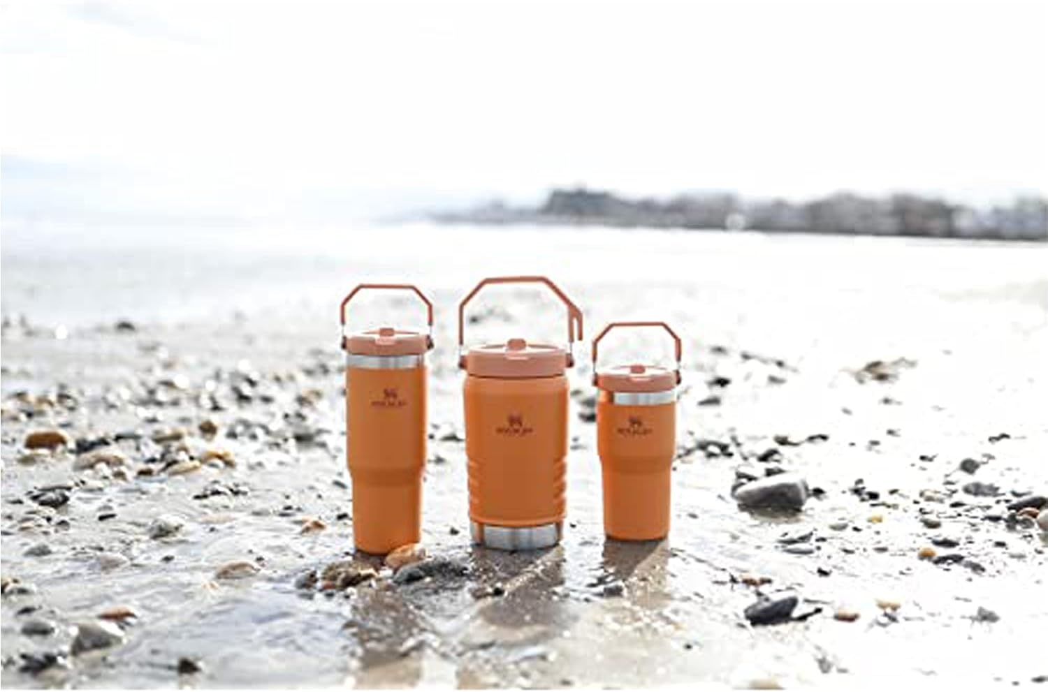 image:imageSTANLEY IceFlow 20 Flip Straw Tumbler 30 oz Pacific Hypergrip Easy Carry Handle Twist On Lid and Flip Up Straw Leak Resistant Water Bottle Insulated Stainless Steel BPAFreeOchre