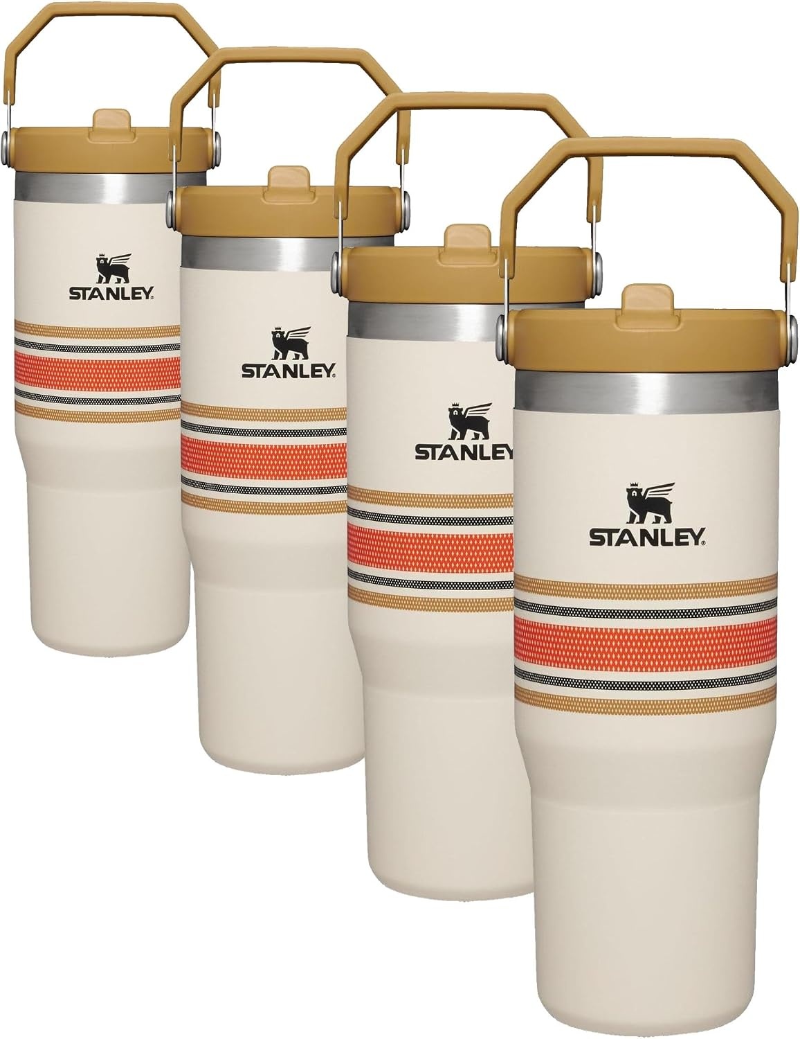 image:imageSTANLEY IceFlow 20 Flip Straw Tumbler 30 oz Pacific Hypergrip Easy Carry Handle Twist On Lid and Flip Up Straw Leak Resistant Water Bottle Insulated Stainless Steel BPAFreeCream Mesh