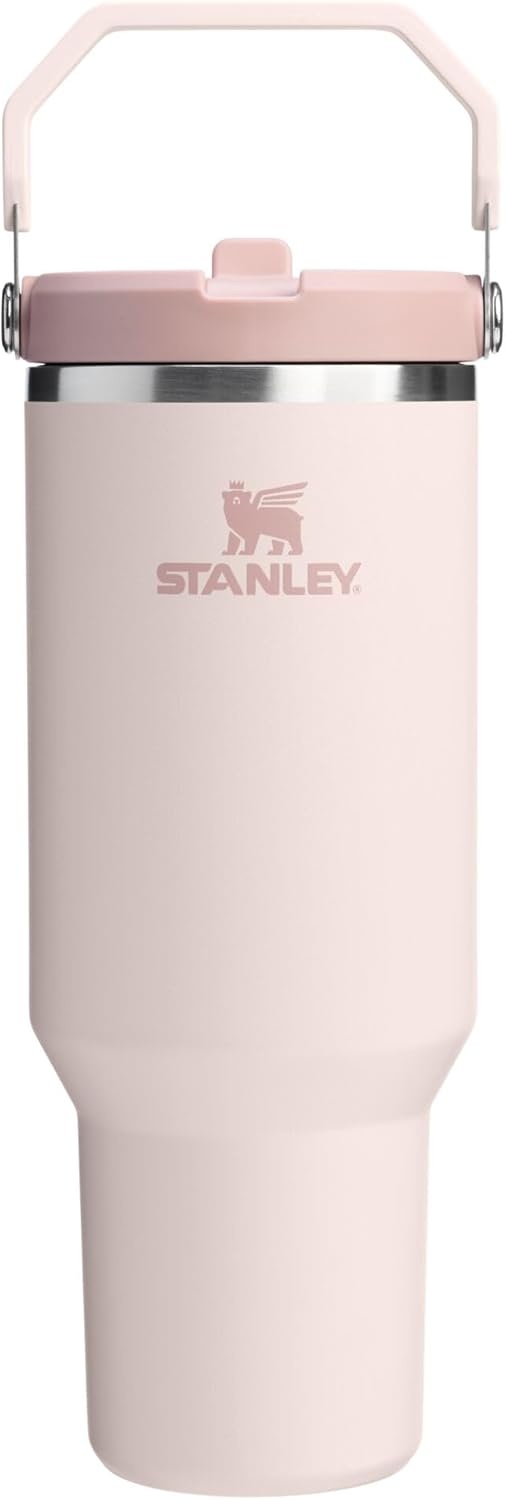 image:imageSTANLEY IceFlow 20 Flip Straw Tumbler 30 oz Pacific Hypergrip Easy Carry Handle Twist On Lid and Flip Up Straw Leak Resistant Water Bottle Insulated Stainless Steel BPAFreeRose Quartz 20