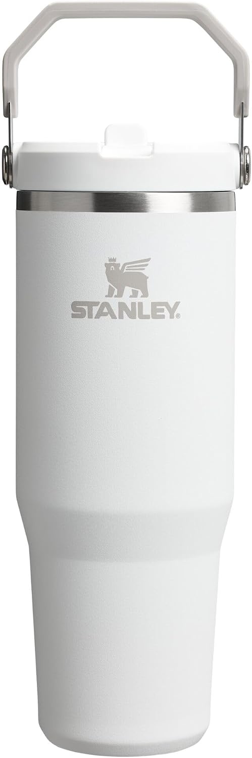 image:imageSTANLEY IceFlow 20 Flip Straw Tumbler 30 oz Pacific Hypergrip Easy Carry Handle Twist On Lid and Flip Up Straw Leak Resistant Water Bottle Insulated Stainless Steel BPAFreeFrost