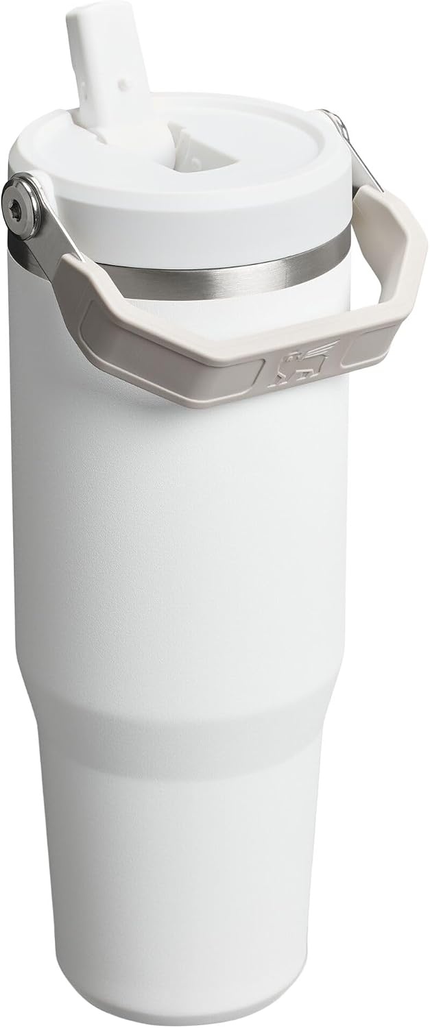 image:imageSTANLEY IceFlow 20 Flip Straw Tumbler 30 oz Pacific Hypergrip Easy Carry Handle Twist On Lid and Flip Up Straw Leak Resistant Water Bottle Insulated Stainless Steel BPAFreeFrost