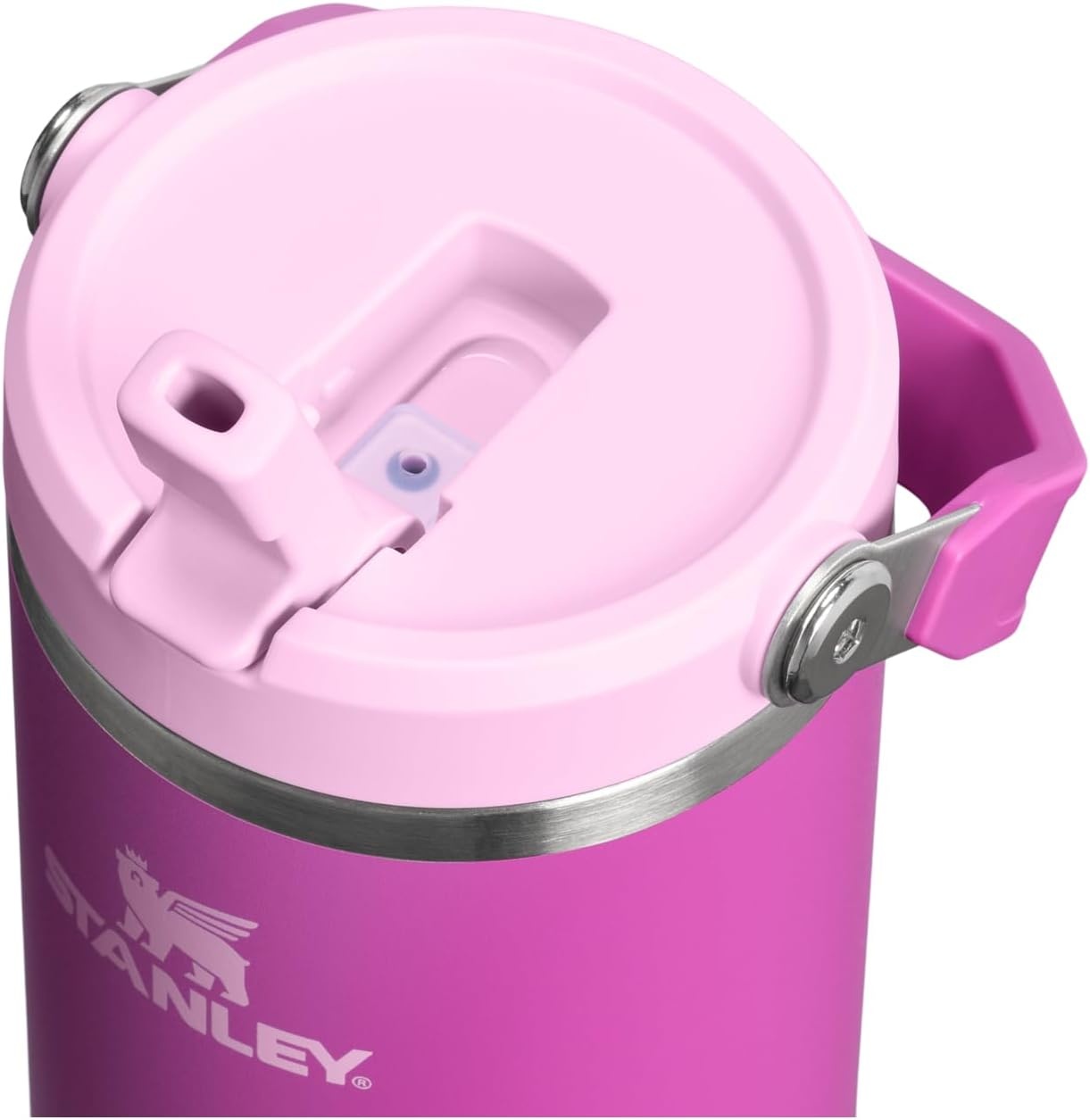 image:imageSTANLEY IceFlow 20 Flip Straw Tumbler 30 oz Pacific Hypergrip Easy Carry Handle Twist On Lid and Flip Up Straw Leak Resistant Water Bottle Insulated Stainless Steel BPAFreeDark Blossom