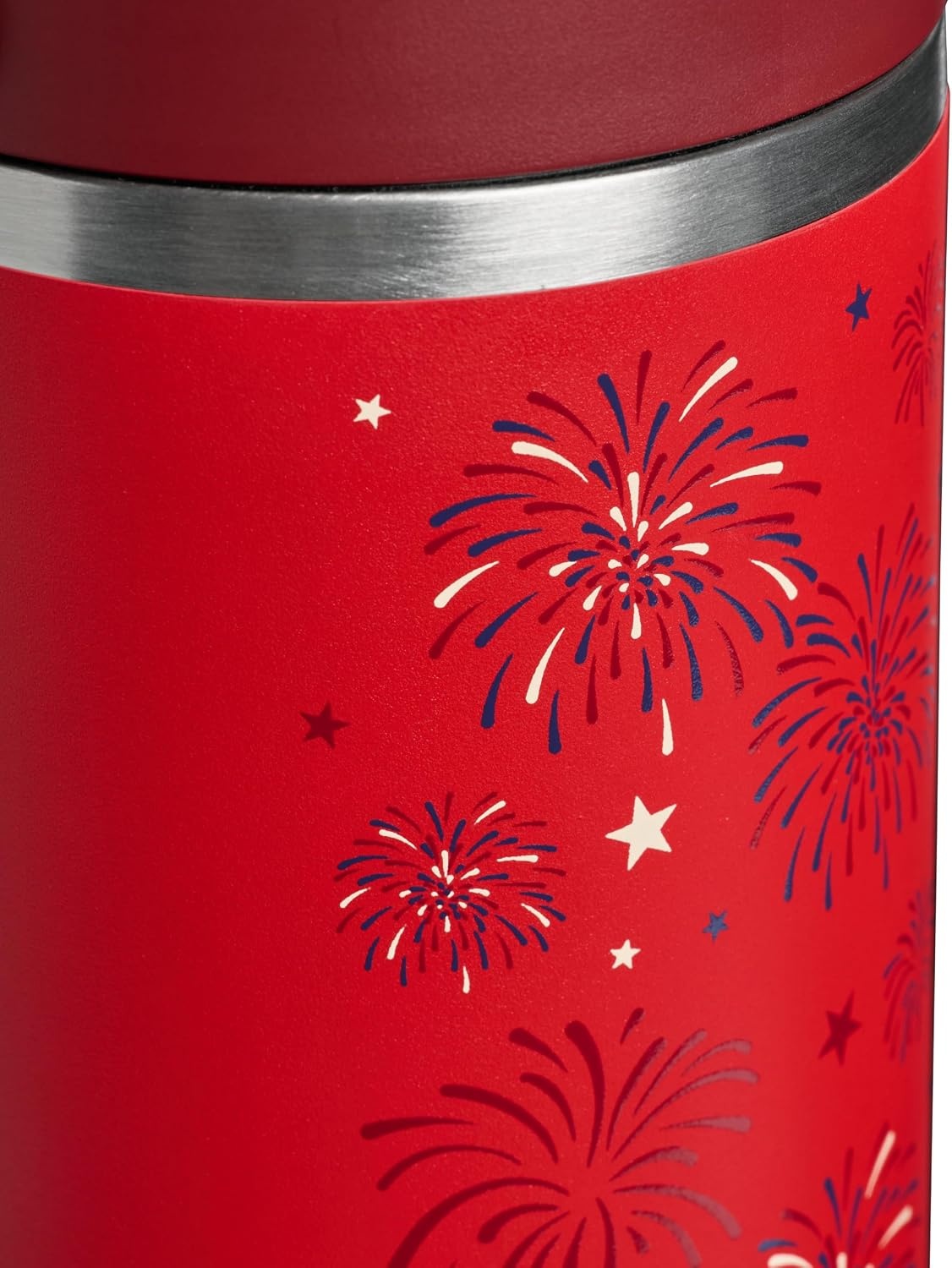 image:imageSTANLEY IceFlow 20 Flip Straw Tumbler 30 oz Pacific Hypergrip Easy Carry Handle Twist On Lid and Flip Up Straw Leak Resistant Water Bottle Insulated Stainless Steel BPAFreeChili Red Fireworks