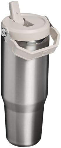 image:imageSTANLEY IceFlow 20 Flip Straw Tumbler 30 oz Pacific Hypergrip Easy Carry Handle Twist On Lid and Flip Up Straw Leak Resistant Water Bottle Insulated Stainless Steel BPAFreeStainless Steel Ash