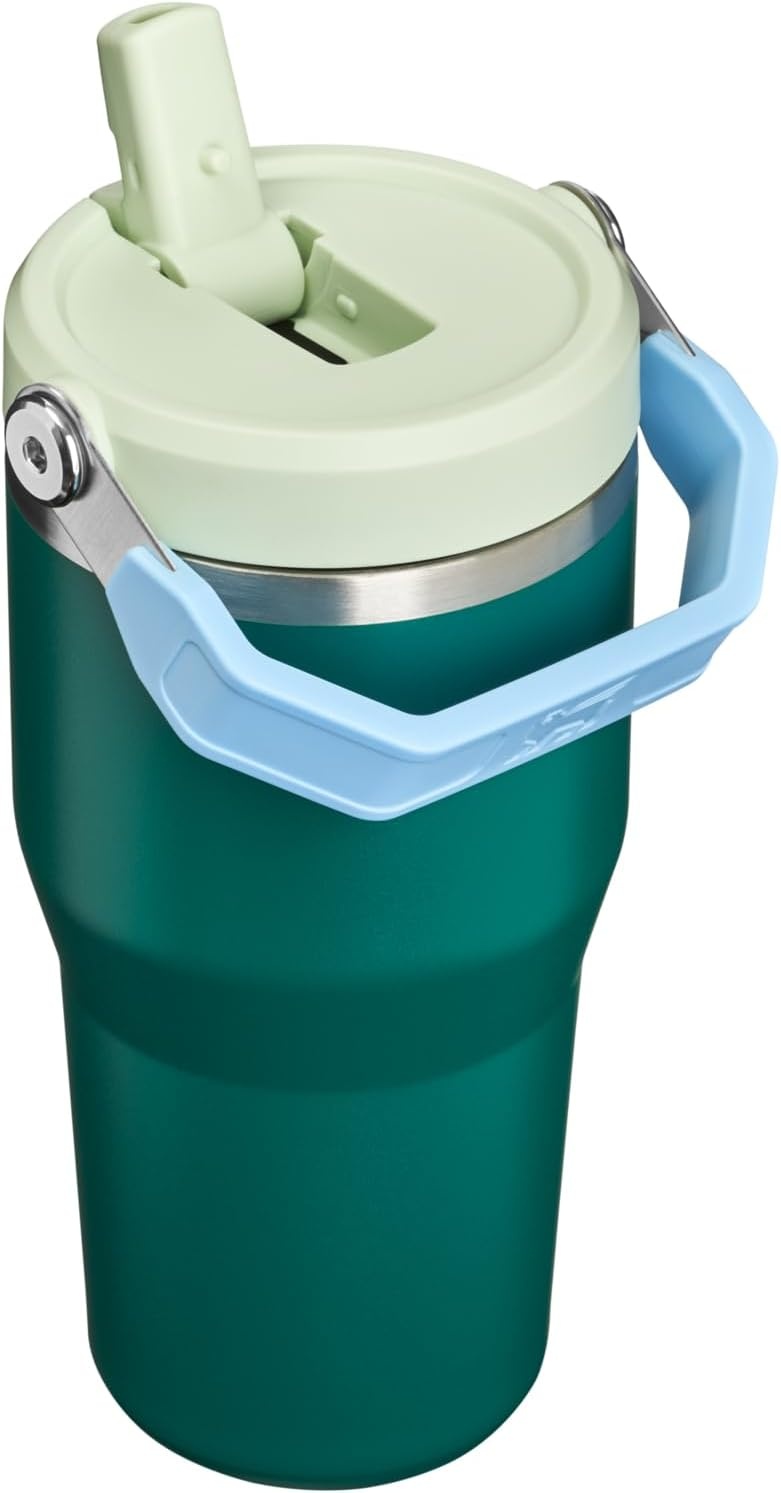 image:imageSTANLEY IceFlow 20 Flip Straw Tumbler 30 oz Pacific Hypergrip Easy Carry Handle Twist On Lid and Flip Up Straw Leak Resistant Water Bottle Insulated Stainless Steel BPAFreeEmerald Honeydew