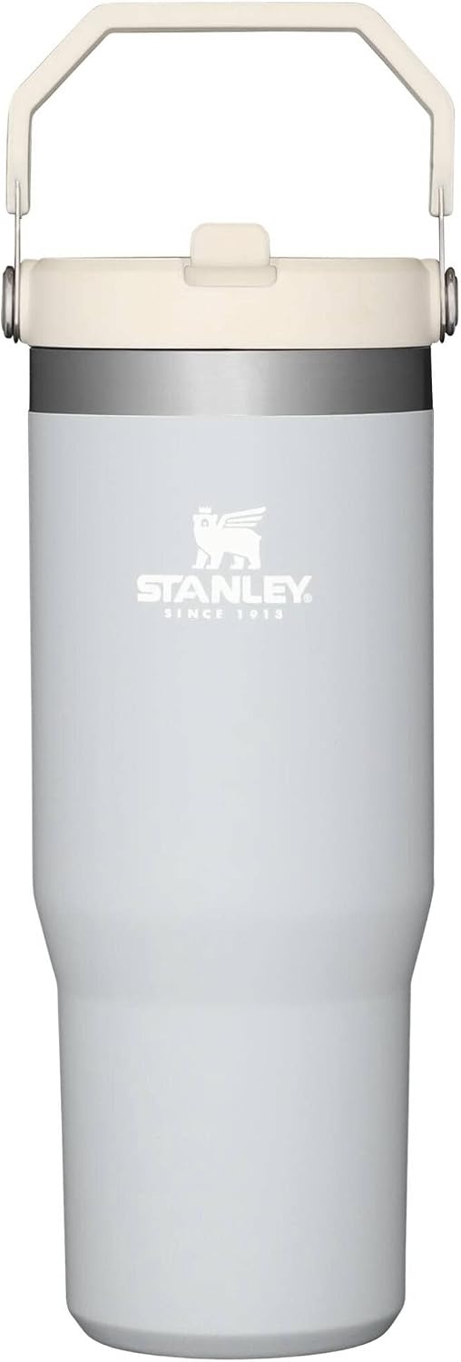 image:imageSTANLEY IceFlow 20 Flip Straw Tumbler 30 oz Pacific Hypergrip Easy Carry Handle Twist On Lid and Flip Up Straw Leak Resistant Water Bottle Insulated Stainless Steel BPAFreeCloud