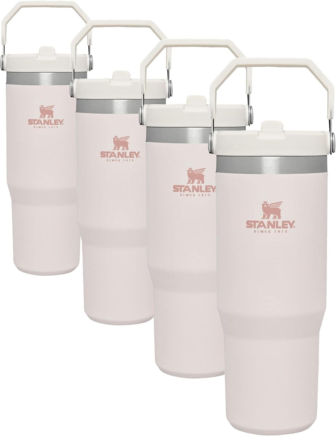 image:imageSTANLEY IceFlow 20 Flip Straw Tumbler 30 oz Pacific Hypergrip Easy Carry Handle Twist On Lid and Flip Up Straw Leak Resistant Water Bottle Insulated Stainless Steel BPAFreeRose Quartz