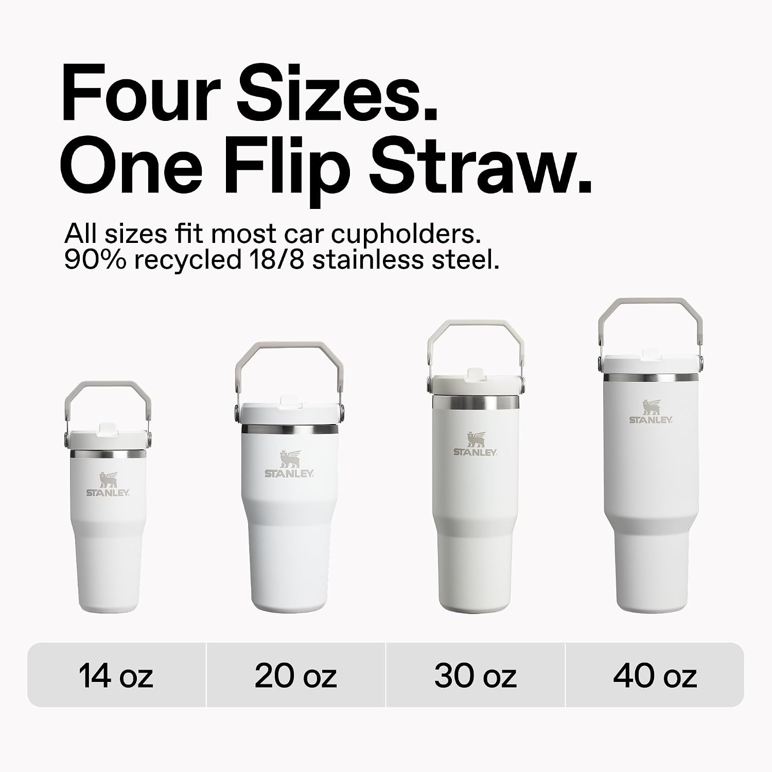 image:imageSTANLEY IceFlow 20 Flip Straw Tumbler 30 oz Pacific Hypergrip Easy Carry Handle Twist On Lid and Flip Up Straw Leak Resistant Water Bottle Insulated Stainless Steel BPAFreePrickly Pear