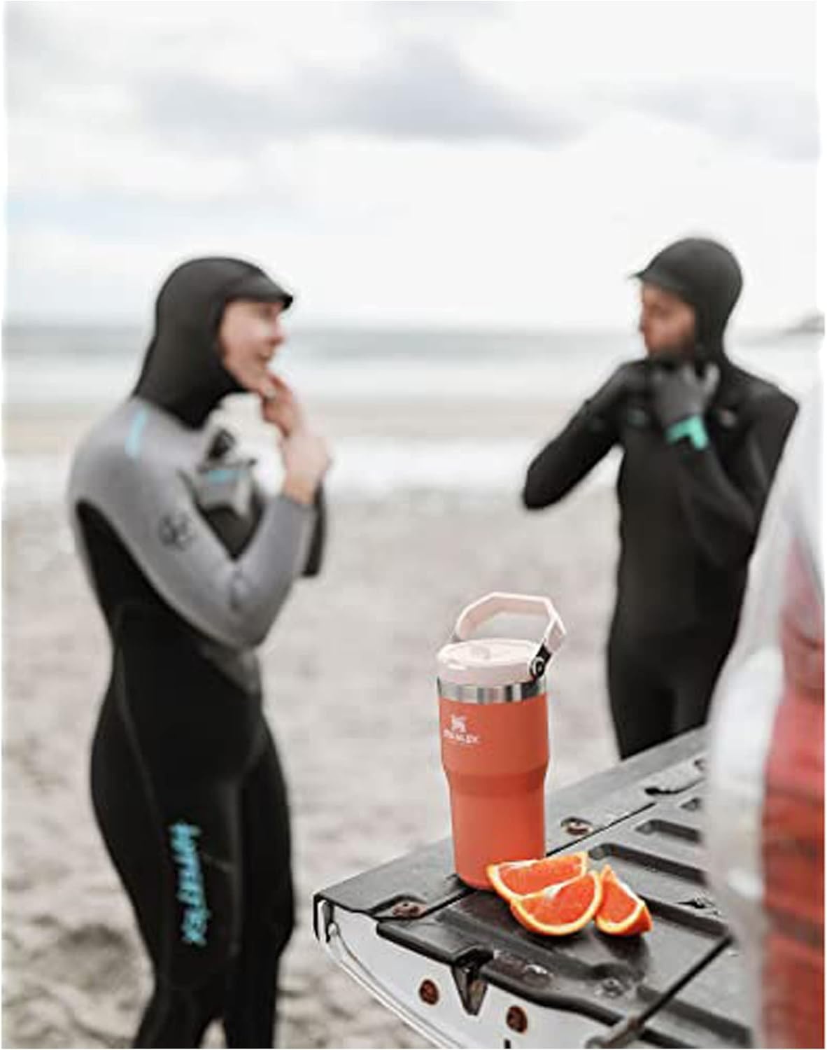 image:imageSTANLEY IceFlow 20 Flip Straw Tumbler 30 oz Pacific Hypergrip Easy Carry Handle Twist On Lid and Flip Up Straw Leak Resistant Water Bottle Insulated Stainless Steel BPAFreeGrapefruit