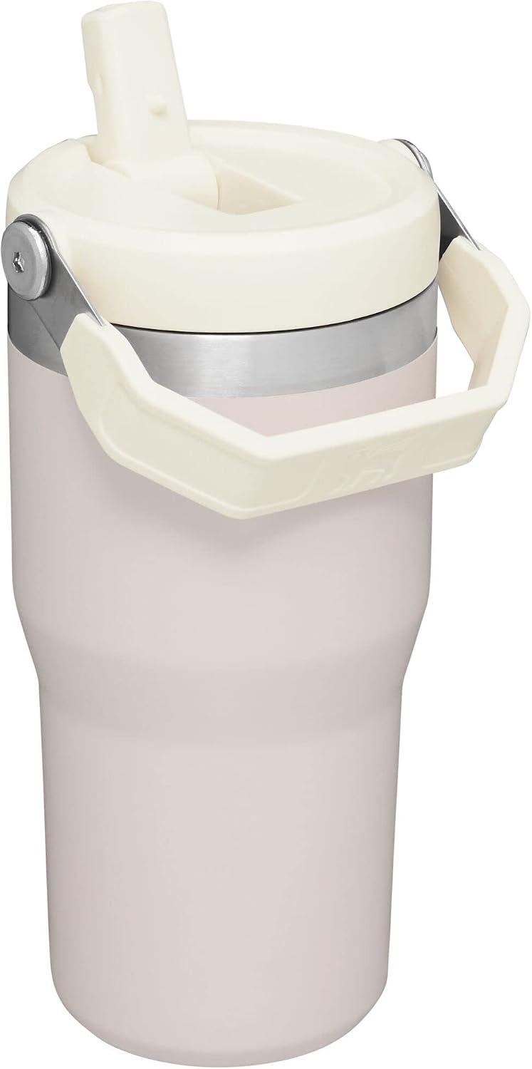 image:imageSTANLEY IceFlow 20 Flip Straw Tumbler 30 oz Pacific Hypergrip Easy Carry Handle Twist On Lid and Flip Up Straw Leak Resistant Water Bottle Insulated Stainless Steel BPAFreeRose Quartz