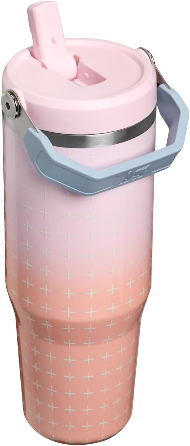 image:imageSTANLEY IceFlow 20 Flip Straw Tumbler 30 oz Pacific Hypergrip Easy Carry Handle Twist On Lid and Flip Up Straw Leak Resistant Water Bottle Insulated Stainless Steel BPAFreeSorbet Plus
